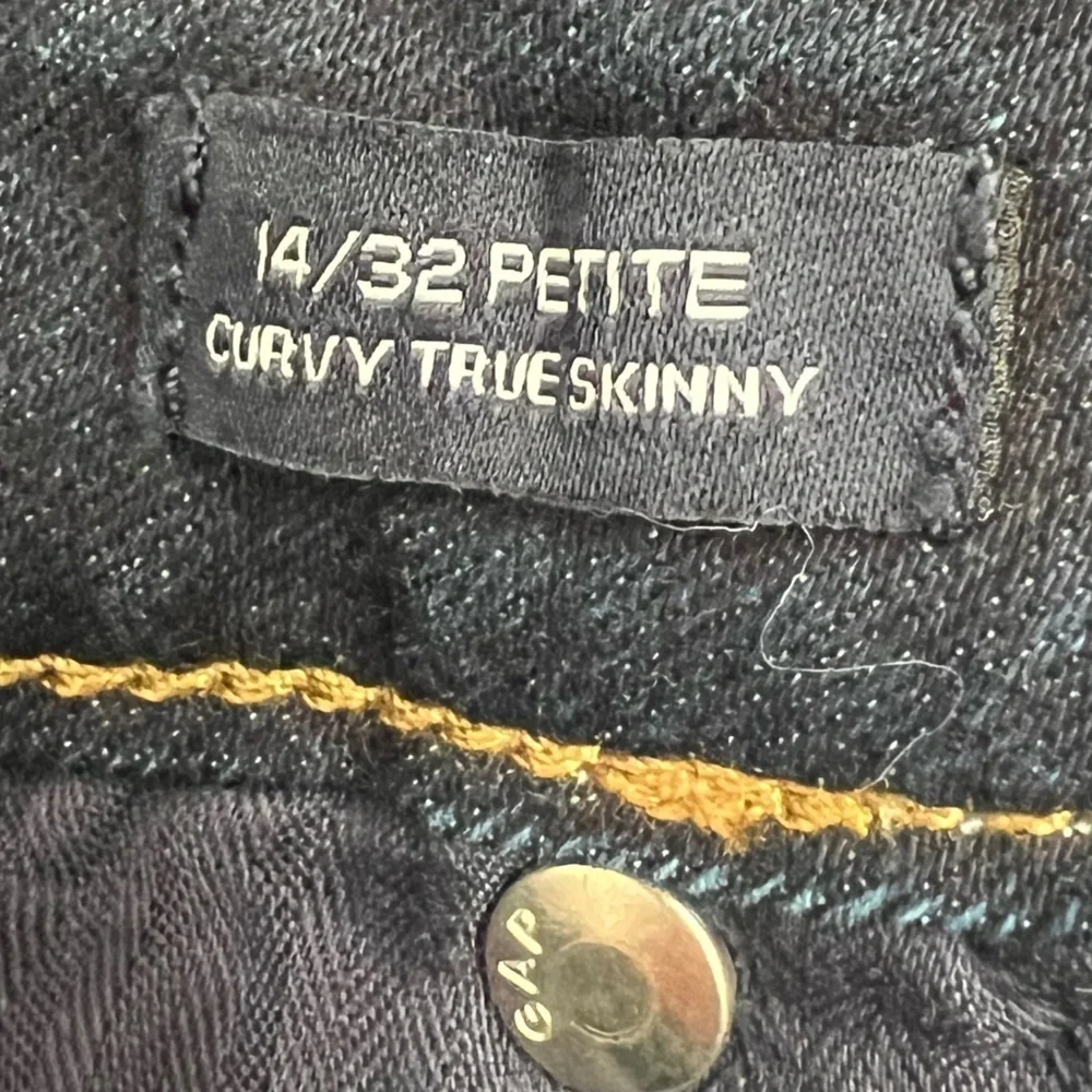 14p 14 petite 32 gap curvy true skinny dark wash jeans